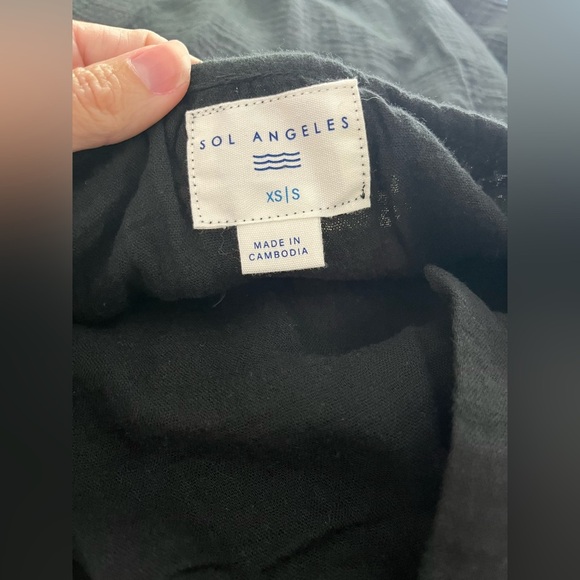 Sol Angeles New Gauzy Maxi Dress Black Size Xsmall /Small NWT cotton Flowy - Picture 6 of 13